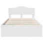 Preview: Bettrahmen mit Kopfteil Weiß 135 x 190 cm Massives Kiefernholz