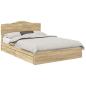 Preview: ARDEBO.de - Aufbewahrungsbett Sonoma-Eiche 140 x 190 cm Holzwerkstoff