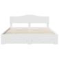Preview: Bettrahmen mit Kopfteil Weiß 200 x 200 cm Holzwerkstoff