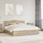 Preview: ARDEBO.de - Bettrahmen mit Kopfteil Sonoma-Eiche 200 x 200 cm Holzwerkstoff