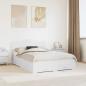 Preview: ARDEBO.de - Bettrahmen mit Kopfteil Weiß 160 x 200 cm Holzwerkstoff