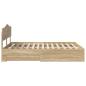 Preview: Bettrahmen mit Kopfteil Sonoma-Eiche 150 x 200 cm Holzwerkstoff