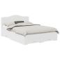Preview: Bettrahmen mit Kopfteil Weiß 140 x 200 cm Holzwerkstoff