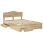 Preview: Bettrahmen mit Kopfteil Sonoma-Eiche 140 x 190 cm Holzwerkstoff