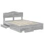 Preview: ARDEBO.de - Bettrahmen Graues Sonoma 140 x 190 cm Holzwerkstoff