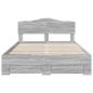 Preview: Bettrahmen Graues Sonoma 140 x 190 cm Holzwerkstoff
