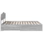 Preview: Bettrahmen Graues Sonoma 140 x 190 cm Holzwerkstoff