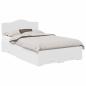 Preview: Bettrahmen mit Kopfteil Weiß 120 x 190 cm Holzwerkstoff