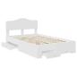 Preview: Bettrahmen mit Kopfteil Weiß 120 x 190 cm Holzwerkstoff