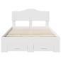 Preview: Bettrahmen mit Kopfteil Weiß 120 x 190 cm Holzwerkstoff