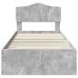 Preview: Bettrahmen mit Schubladen Beton Grau 90 x 190 cm Holzwerkstoff