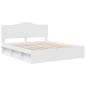 Preview: Bettrahmen mit Kopfteil Weiß 180 x 200 cm Massives Kiefernholz