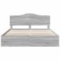 Preview: Bettrahmen Graues Sonoma 180 x 200 cm Massives Kiefernholz
