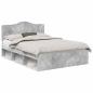 Preview: Bettrahmen Beton Grau 150 x 200 cm Massives Kiefernholz
