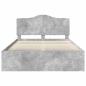 Preview: Bettrahmen Beton Grau 150 x 200 cm Massives Kiefernholz