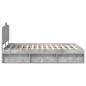 Preview: Bettrahmen Beton Grau 150 x 200 cm Massives Kiefernholz