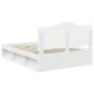 Preview: Bettrahmen mit Kopfteil Weiß 140 x 200 cm Massives Kiefernholz