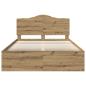 Preview: Bettrahmen mit Kopfteil Kunsthandwerk Eiche 140 x 200 cm