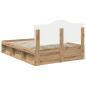 Preview: Bettrahmen mit Kopfteil Kunsthandwerk Eiche 140 x 190 cm