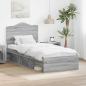 Preview: ARDEBO.de - Bettrahmen Sonoma-Grau 100 x 200 cm Massives Kiefernholz
