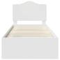 Preview: Bettrahmen mit Kopfteil Weiß 90 x 200 cm Massives Kiefernholz