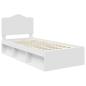 Preview: Bettrahmen mit Kopfteil Weiß 75 x 190 cm Massives Kiefernholz