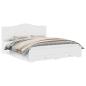 Preview: Bettrahmen mit Kopfteil Weiß 200 x 200 cm Holzwerkstoff