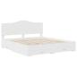 Preview: Bettrahmen mit Kopfteil Weiß 200 x 200 cm Holzwerkstoff