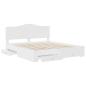 Preview: Bettrahmen mit Kopfteil Weiß 180 x 200 cm Holzwerkstoff