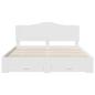 Preview: Bettrahmen mit Kopfteil Weiß 180 x 200 cm Holzwerkstoff