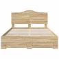 Preview: Bettrahmen mit Kopfteil Sonoma-Eiche 140 x 190 cm Holzwerkstoff