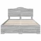 Preview: Bettrahmen Graues Sonoma 140 x 190 cm Holzwerkstoff