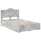 Preview: Bettrahmen mit Schubladen Beton Grau 135 x 190 cm Holzwerkstoff