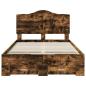 Preview: Bettrahmen Geräucherte Eiche 135 x 190 cm Holzwerkstoff