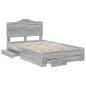Preview: Bettrahmen Graues Sonoma 135 x 190 cm Holzwerkstoff