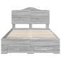 Preview: Bettrahmen Graues Sonoma 135 x 190 cm Holzwerkstoff