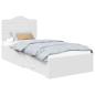 Preview: Bettrahmen mit Kopfteil Weiß 100 x 200 cm Holzwerkstoff