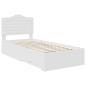Preview: Bettrahmen mit Kopfteil Weiß 100 x 200 cm Holzwerkstoff