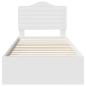 Preview: Bettrahmen mit Kopfteil Weiß 90 x 200 cm Holzwerkstoff