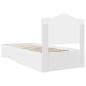 Preview: Bettrahmen mit Kopfteil Weiß 90 x 200 cm Holzwerkstoff