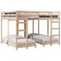 Preview: ARDEBO.de - Etagenbett Braun 160 x 200 cm Massives Kiefernholz
