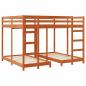 Preview: Dreifach Etagenbettrahmen Wachsbraun 160 x 200 cm