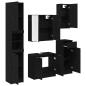 Preview: Badezimmermöbel-Set 5 pcs Schwarz Eichen-Optik Holzwerkstoff