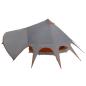 Preview: Teepee Zelt mit Dach Grau und Orange 600 x 600 x 347 cm