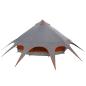 Preview: Teepee Zelt mit Dach Grau und Orange 600 x 600 x 347 cm