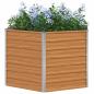 Preview: Hochbeet im Garten Hellbraun 129 x 129 x 77 cm Verzinkter Stahl