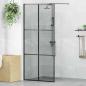 Preview: ARDEBO.de - Walk-in Duschwand Schwarz 90 x 195 cm Gehärtetes Glas