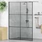 Preview: ARDEBO.de - Walk-in Duschwand Schwarz 140 x 195 cm Gehärtetes Glas