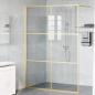 Preview: Walk-in Duschwand Gold 140 x 195 cm Gehärtetes Glas