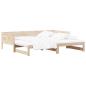 Preview: ARDEBO.de - Ausziehbares Tagesbett Natur 180 x 200 cm Massives Kiefernholz